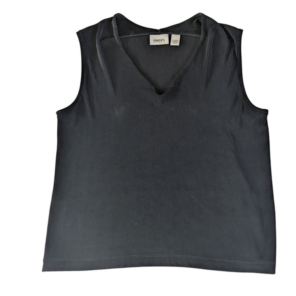 Chicos Travelers 3 Piece Set Black Cardigan Tank Pants Womens Size 3 Large XL - Picture 4 of 11